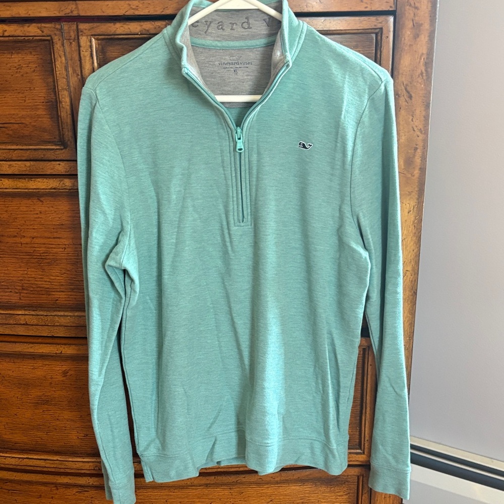 Vineyard Vines Seafoam 1/4 Zip Pullover